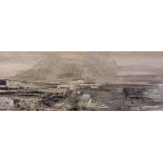 Rabia Mushkur, 18 x 48 Inches, Acrylic and Plaster, AC-RM-003